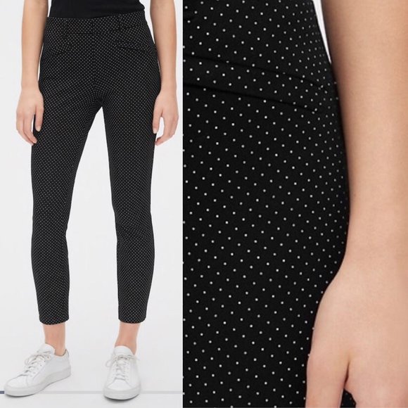 Gap Skinny Ankle Black with white Diamond print 00 - Picture 1 of 8